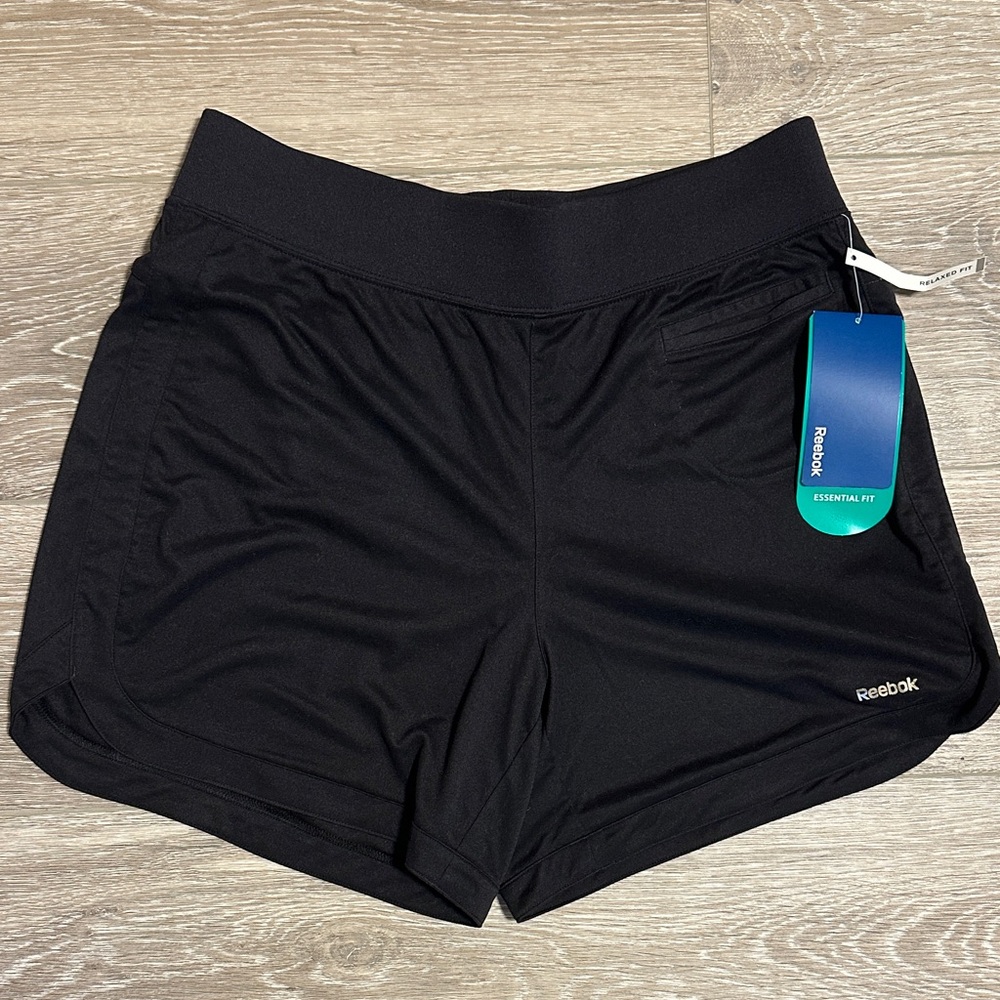 Reebok Women's Black Athletic Shorts with Elastic Waist Size M